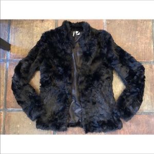 H & M Divided black faux fur jacket